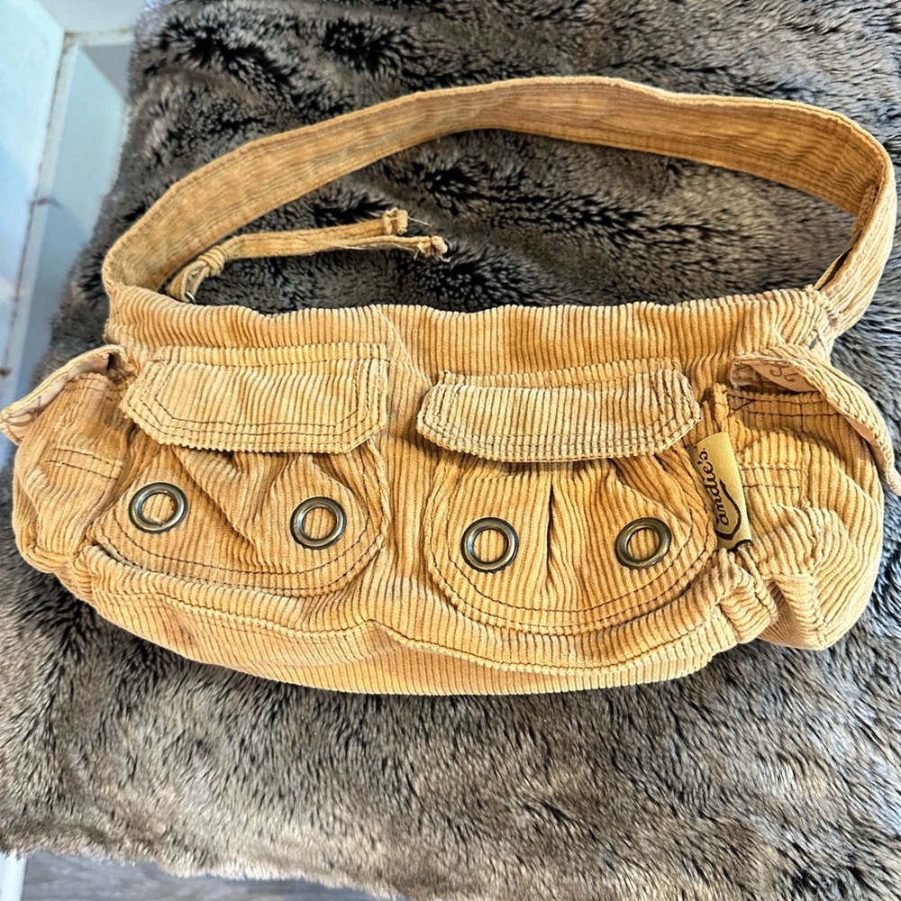 Candies Vintage Y2K Tan Corduroy Hobo Bag